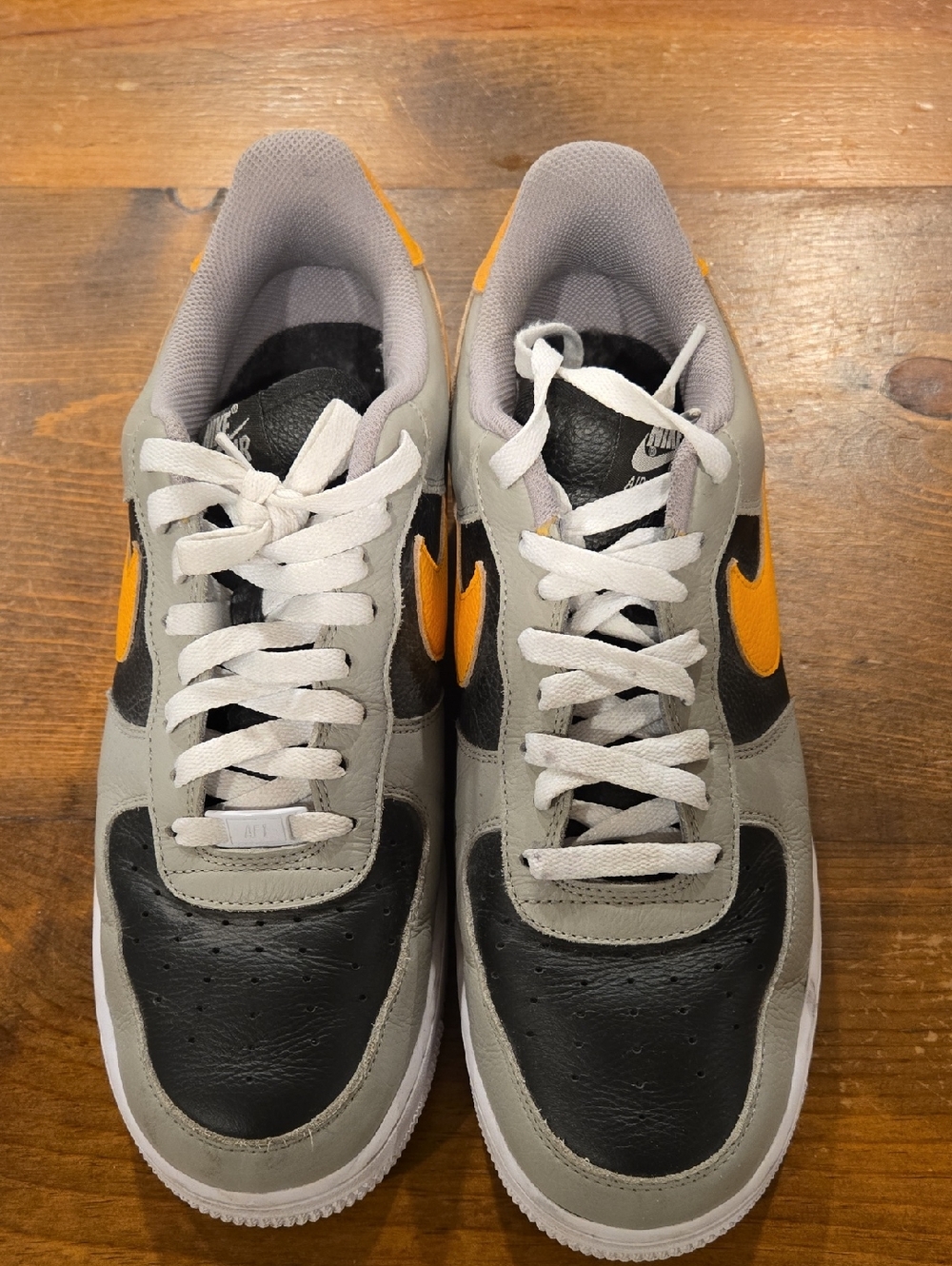 Nike Air Force One Men’s Low-Top Sneakers in Black, Gray & Orange